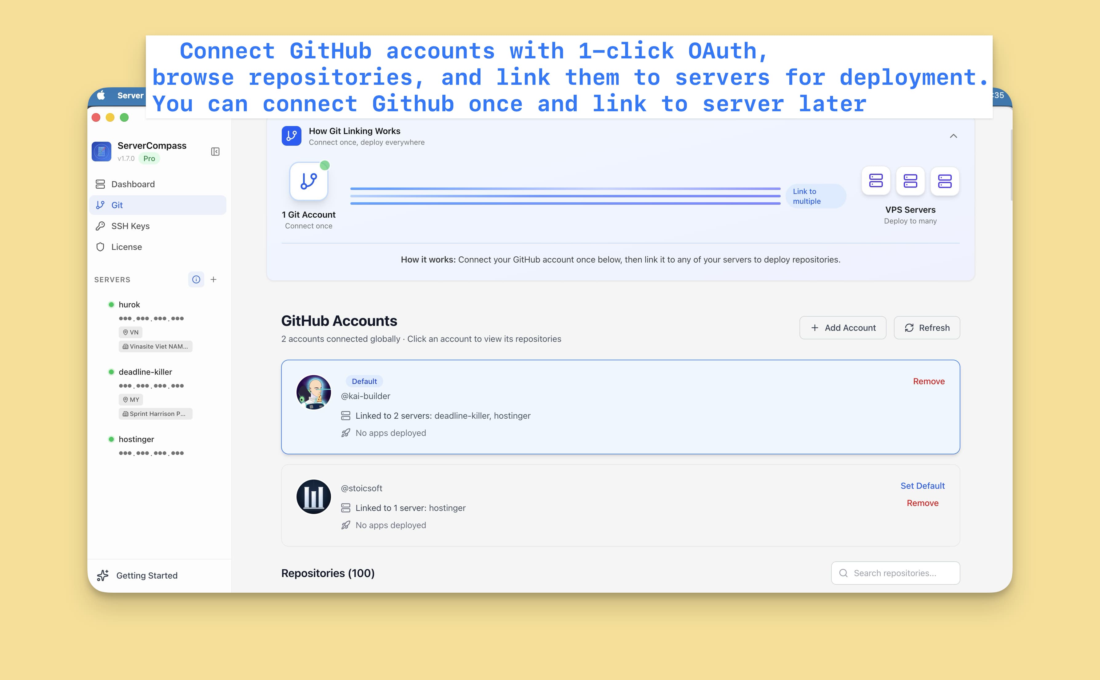 How to connect your GitHub account and deploy your first Next.js app to your VPS