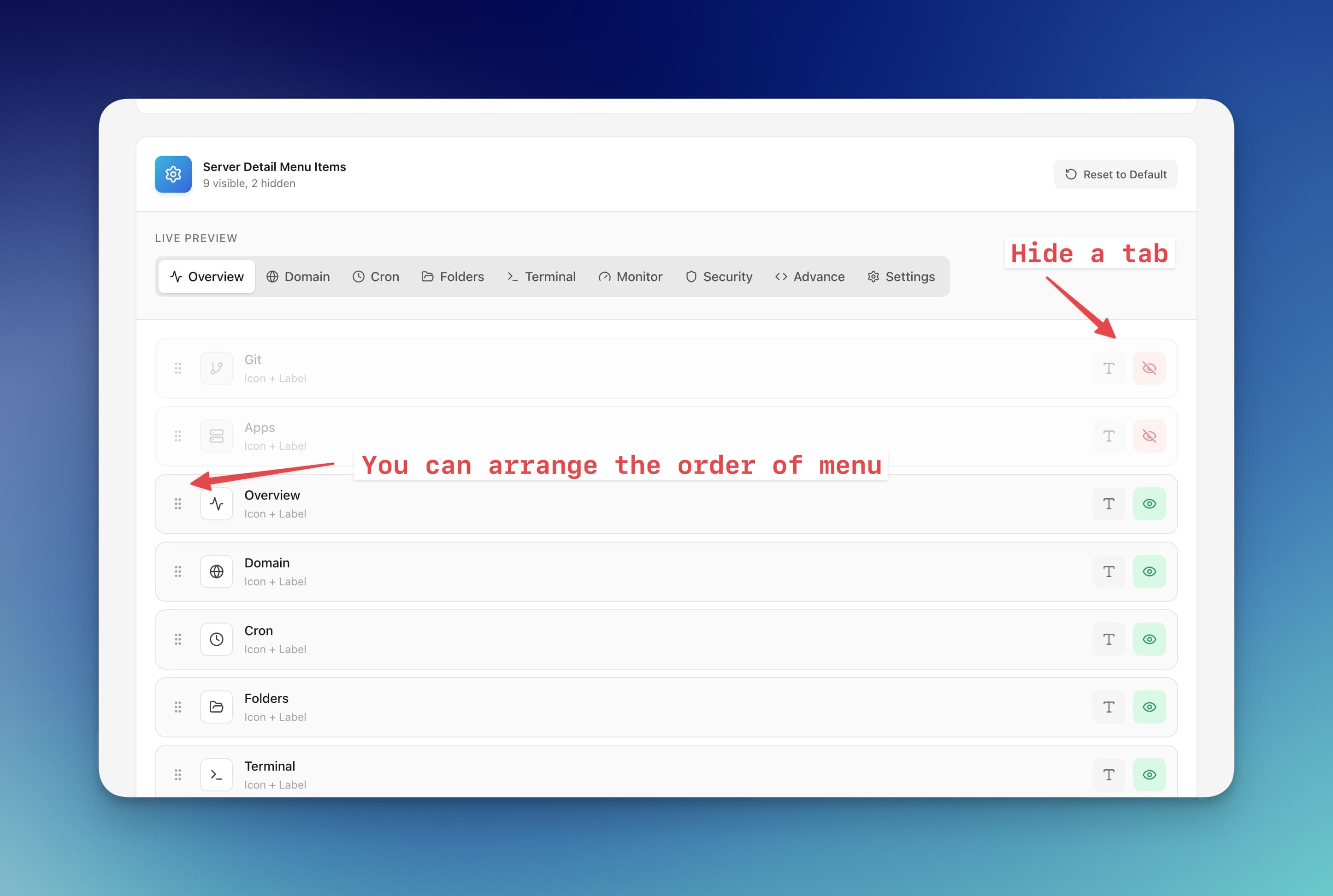 Custom App Display screenshot in Server Compass