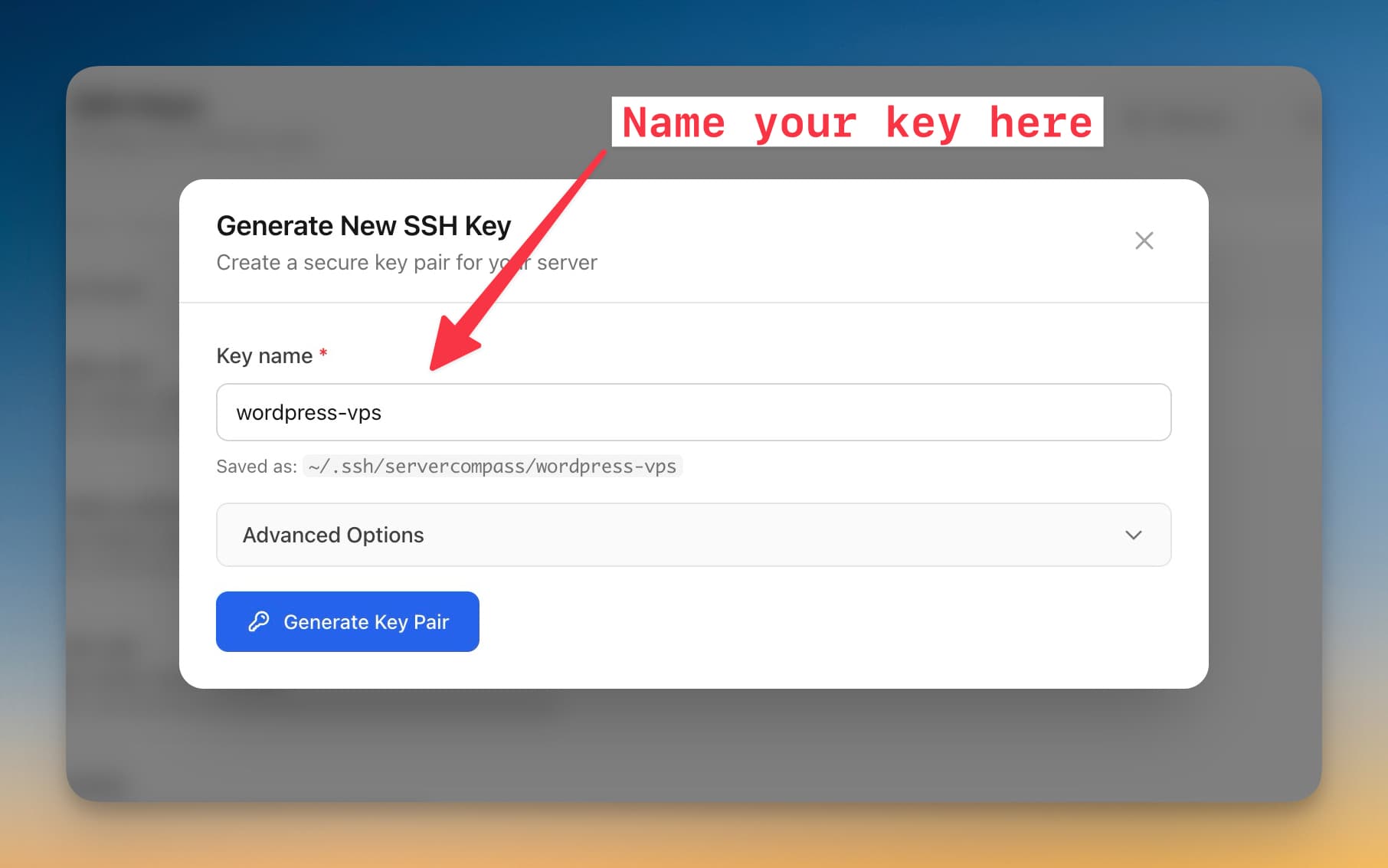 Name your SSH key