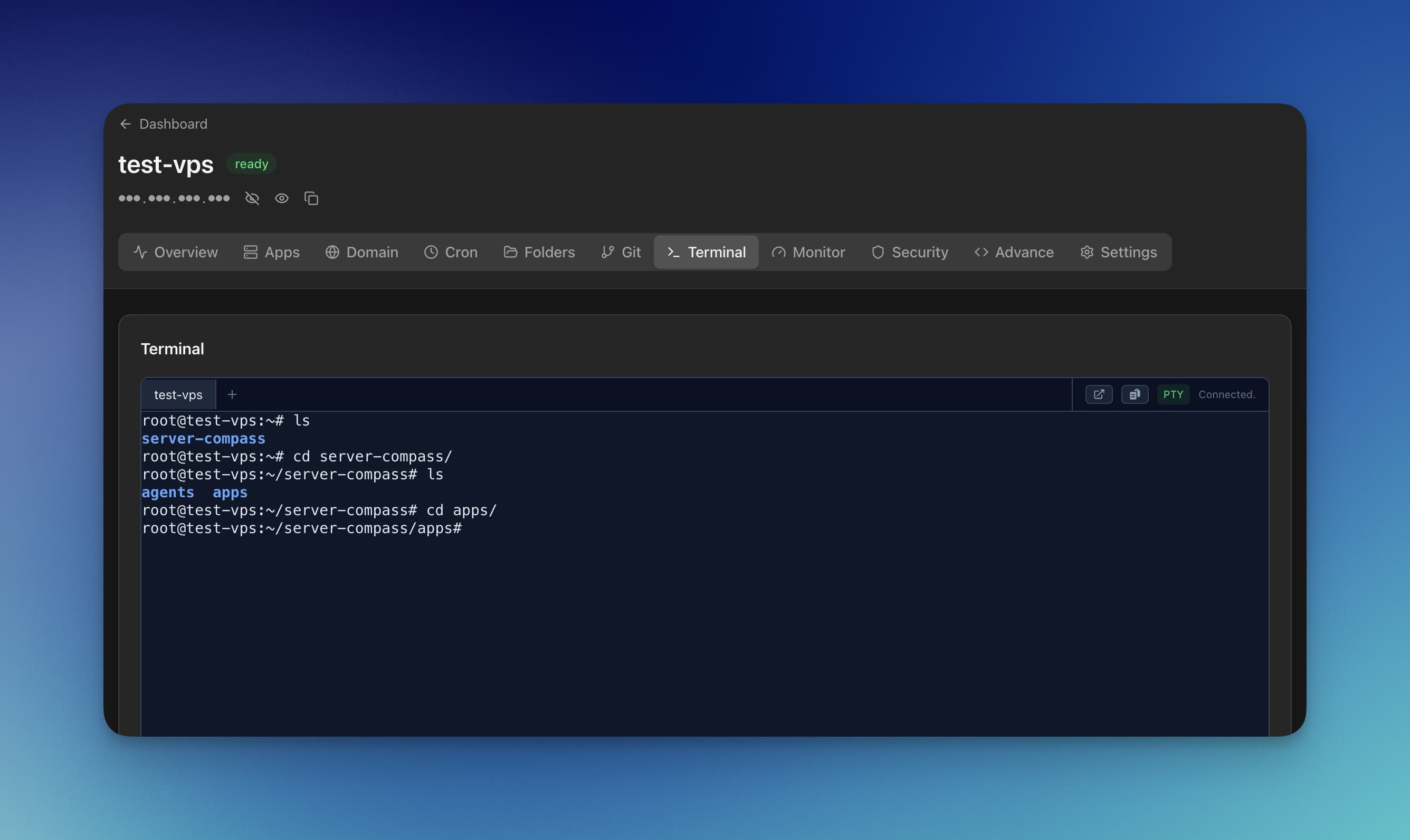Using the SSH Terminal - Screenshot 1