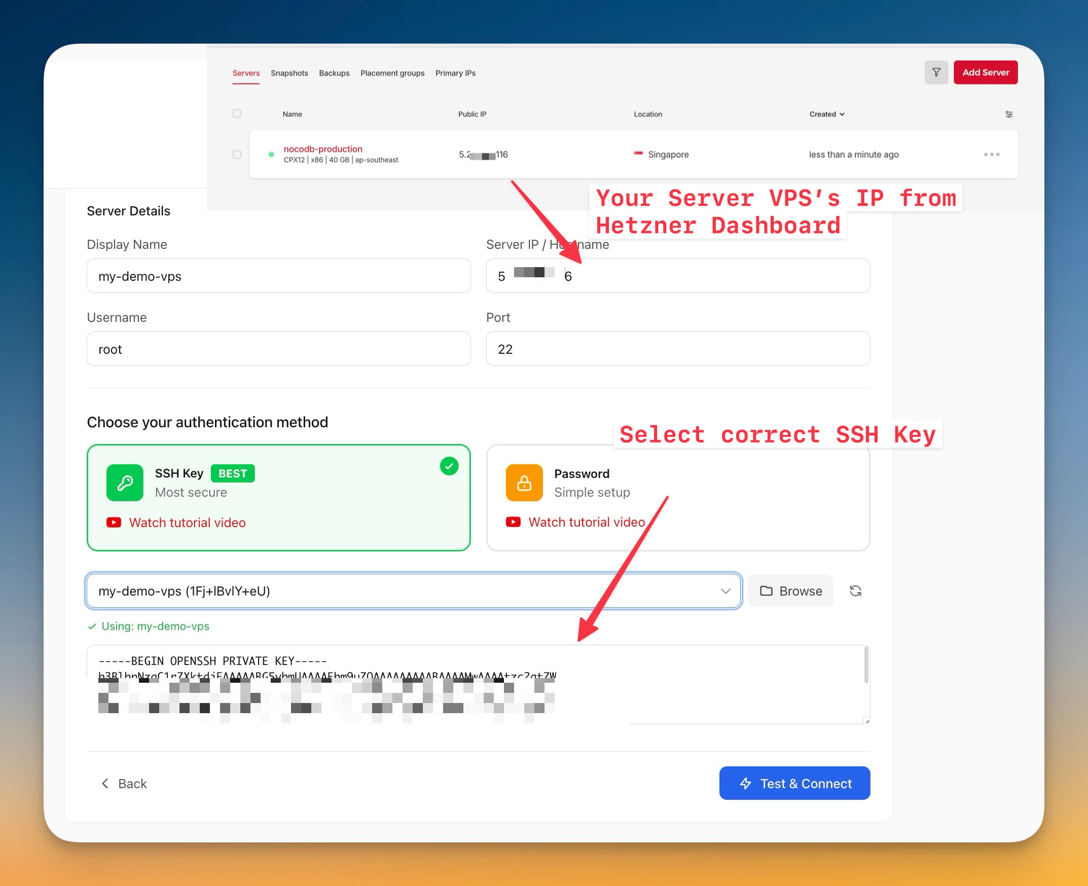 Server Compass connection settings