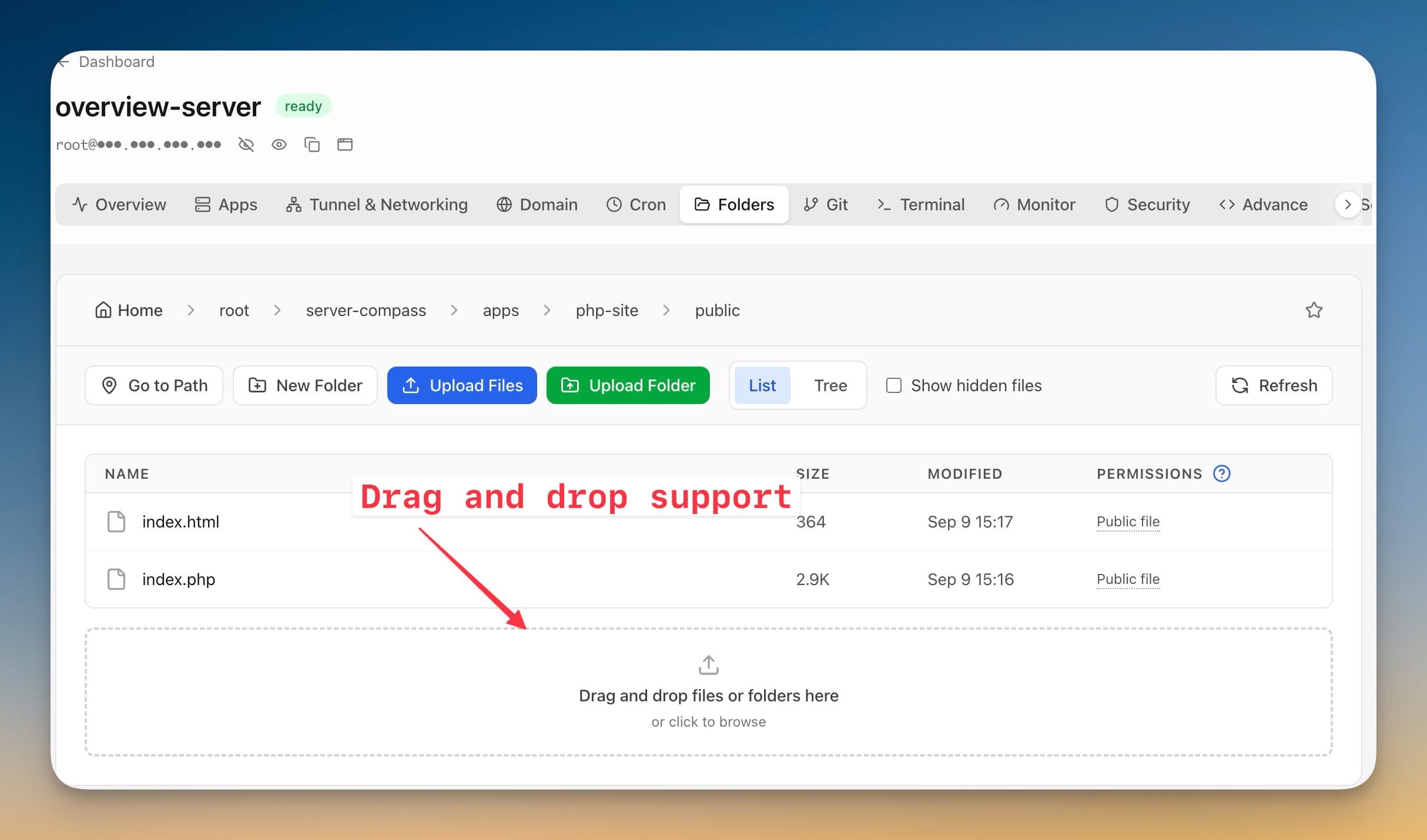 Static and PHP Sites Without Git - Screenshot 3