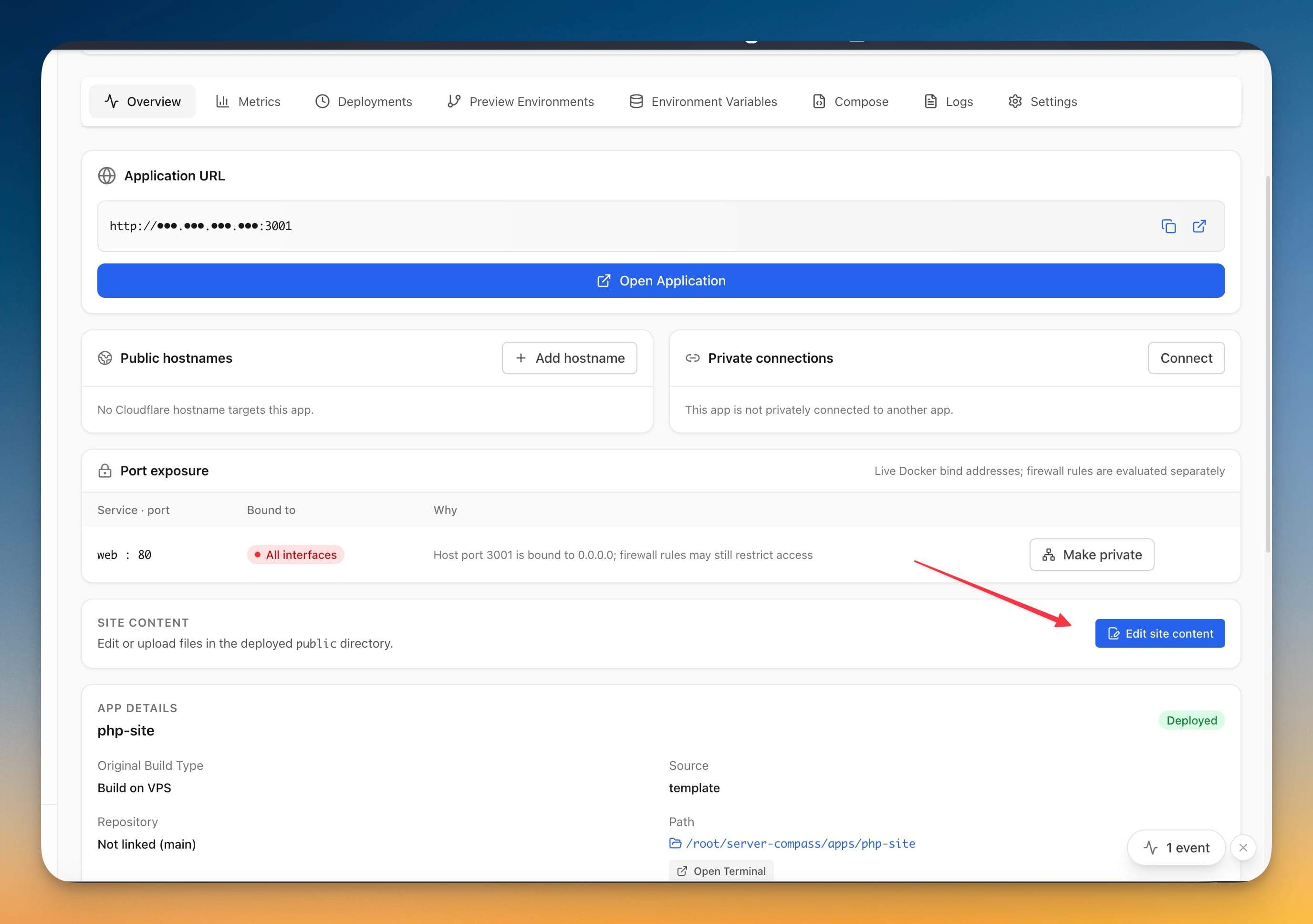 Static and PHP Sites Without Git - Screenshot 2